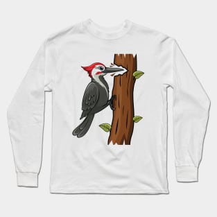 Woodpecker Bird Cartoon Long Sleeve T-Shirt